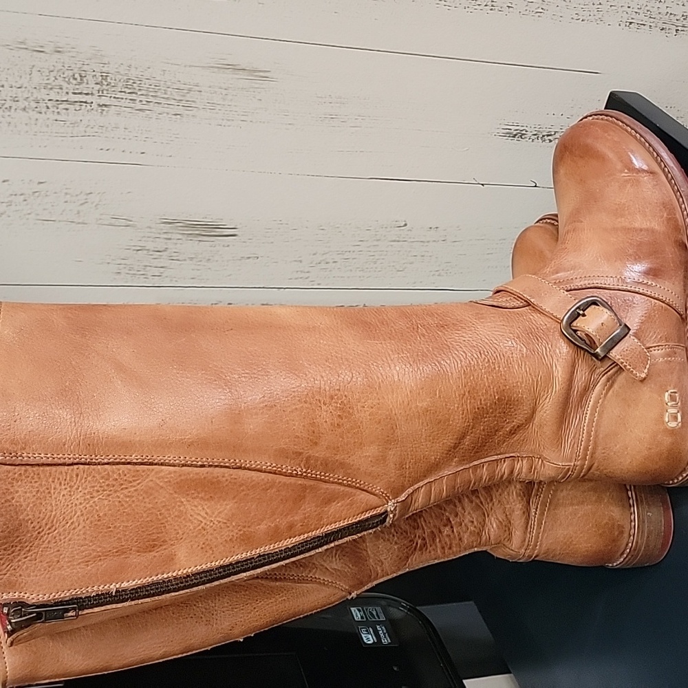 New Bed/Stu Glaye Tan Leather Boots - Picture 4 of 11